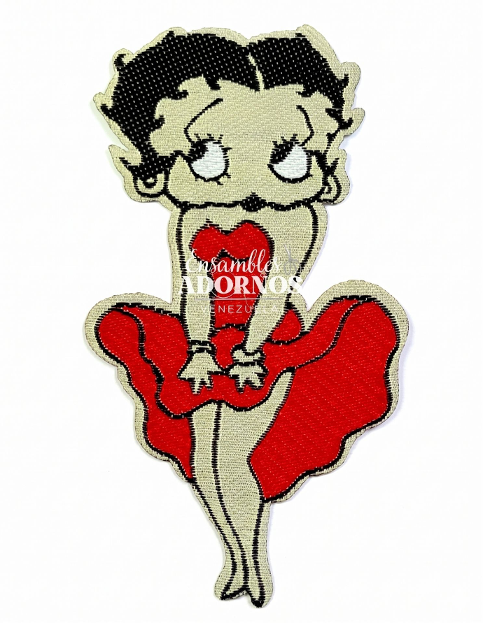 APLICACION PLANCHA BETTY BOOP 5.8X10.5CM (PQT X 50 UND)