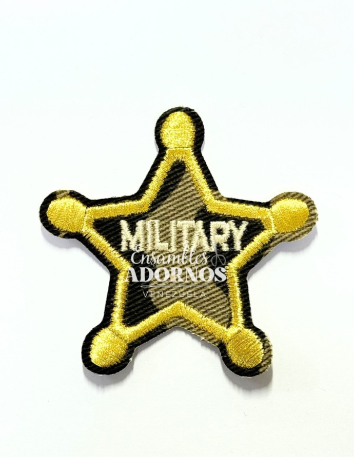 APLICACION PLANCHA MILITAR 7.5CM X 7.5CM (PQT X 20 UND)