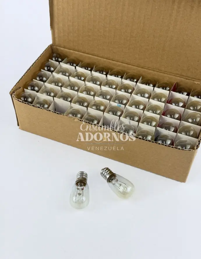 BOMBILLO DE ROSCA PEQUEÑA 110V PARA MAQUINA SINGER (CAJA X 50UNID)