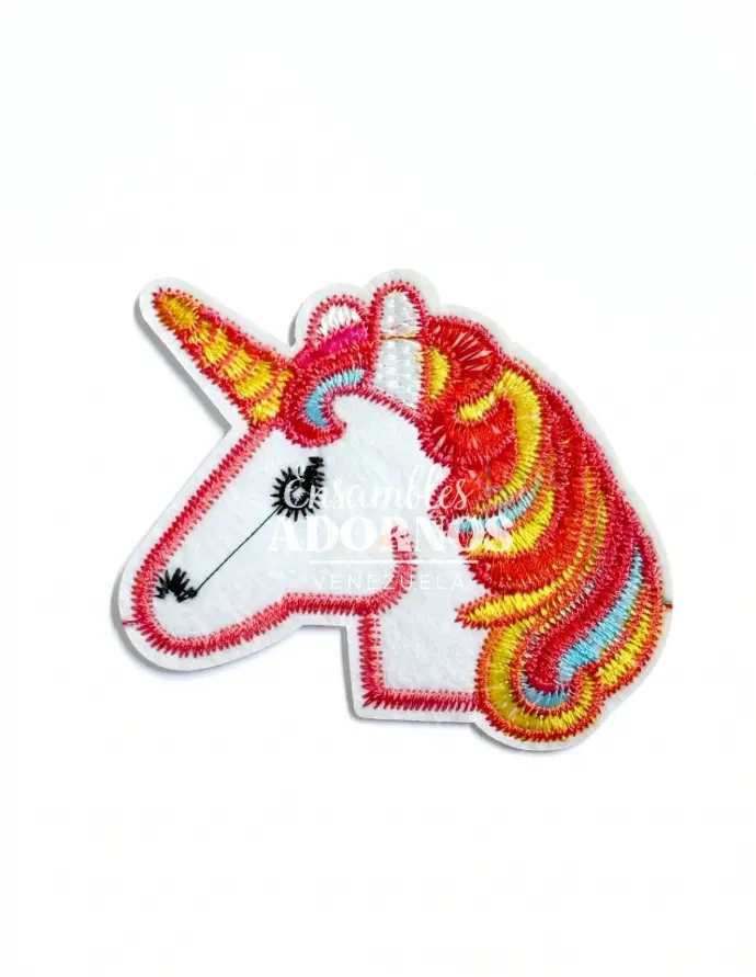 APLICACION CON PEGA UNICORNIO GRANDE 7.3X8CM (PQT X 20 UND)
