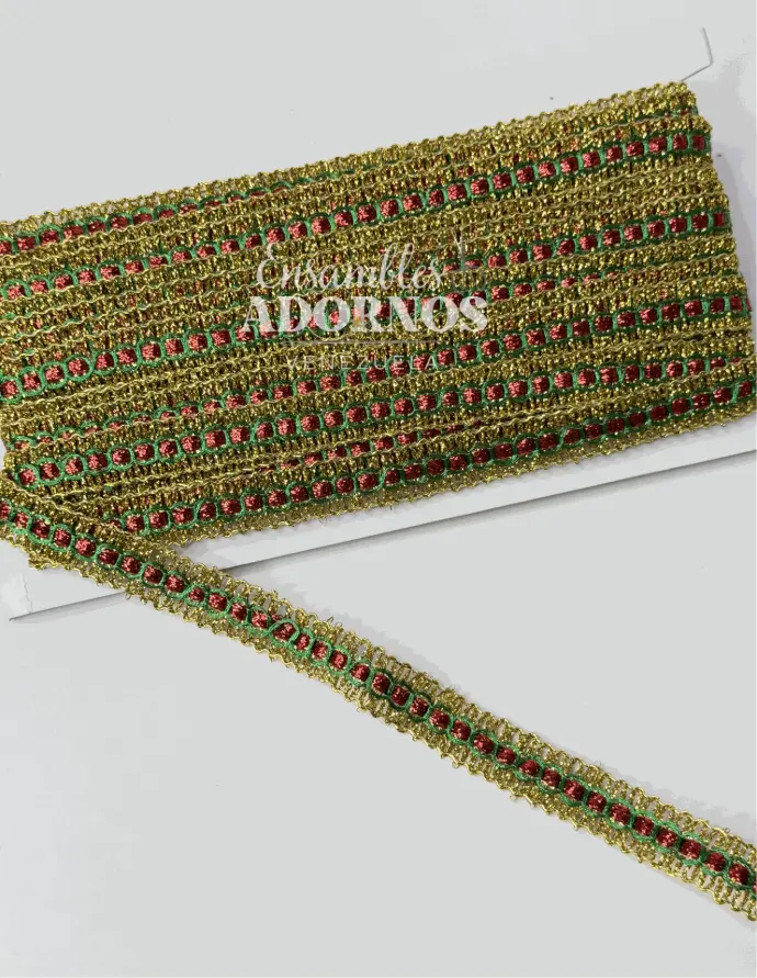 PASAMANERIA (MILLARE) NAVIDEÑA 1.5CM (PZA X 15 YDS)