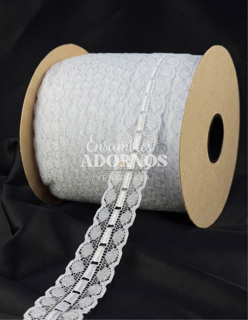 ENCAJE RIGIDO PASACINTAS PANAMÁ 3.4CM (ROLLO X 200 MTS)