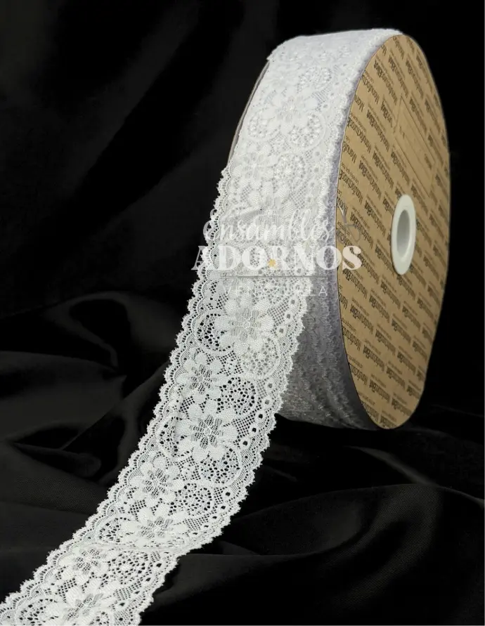 ENCAJE ELASTICO 6.7CM (ROLLO X 100 MTS)