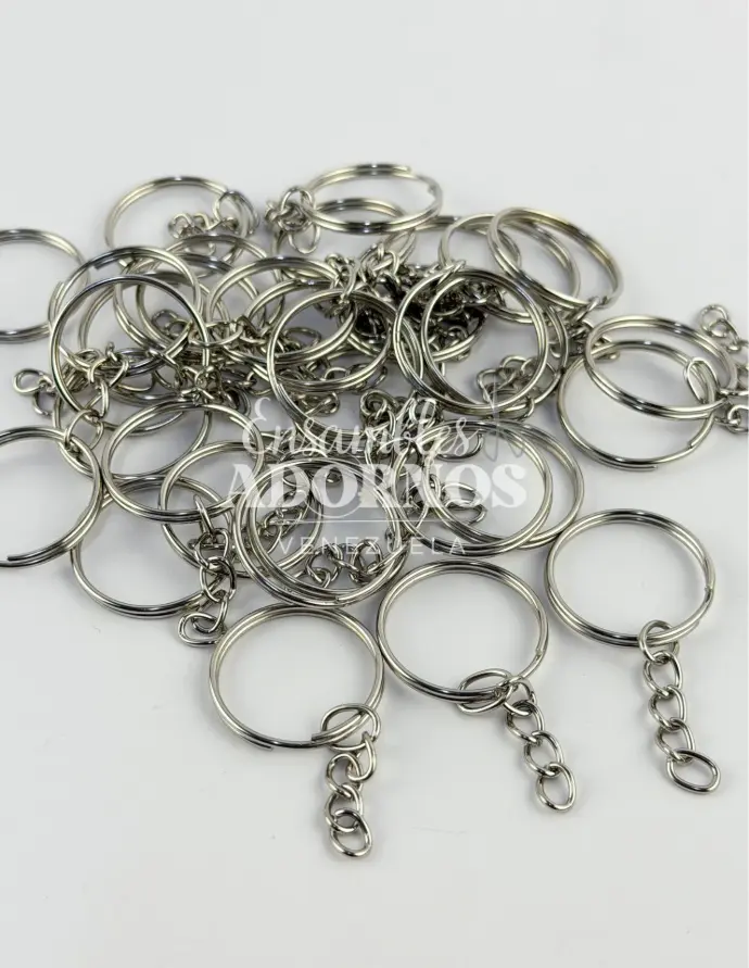 ARGOLLA LLAVERO CON CADENA 2.5CM (PQT X 200 UND)