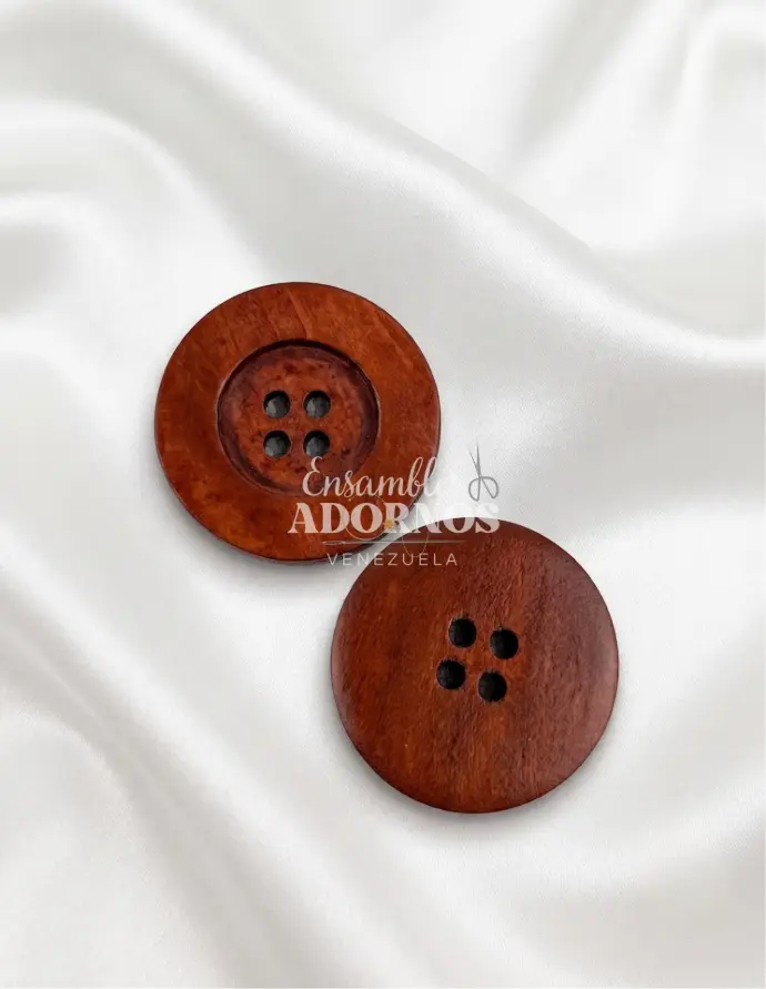 BOTON MADERA 4 HUECOS 3.5CM (PAQUETE X 144UNID)