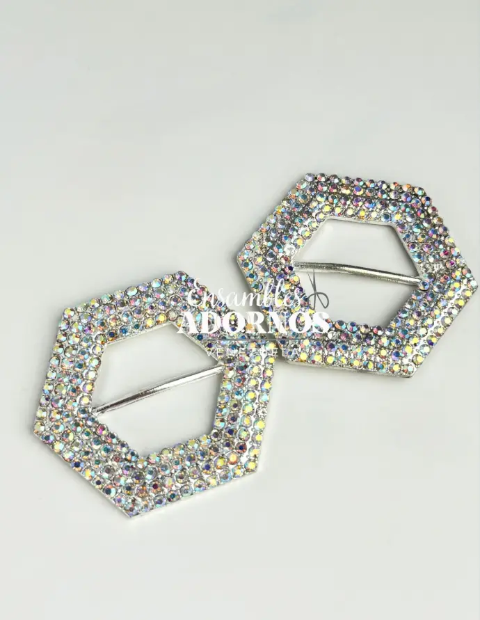 HEBILLA STRASS AB 4.2CMX4.9CM (PQT X 10 UND)