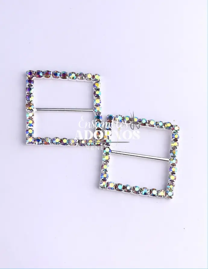 HEBILLA STRASS AB 3.1CM X 3.1CM (PQT X 10UND)