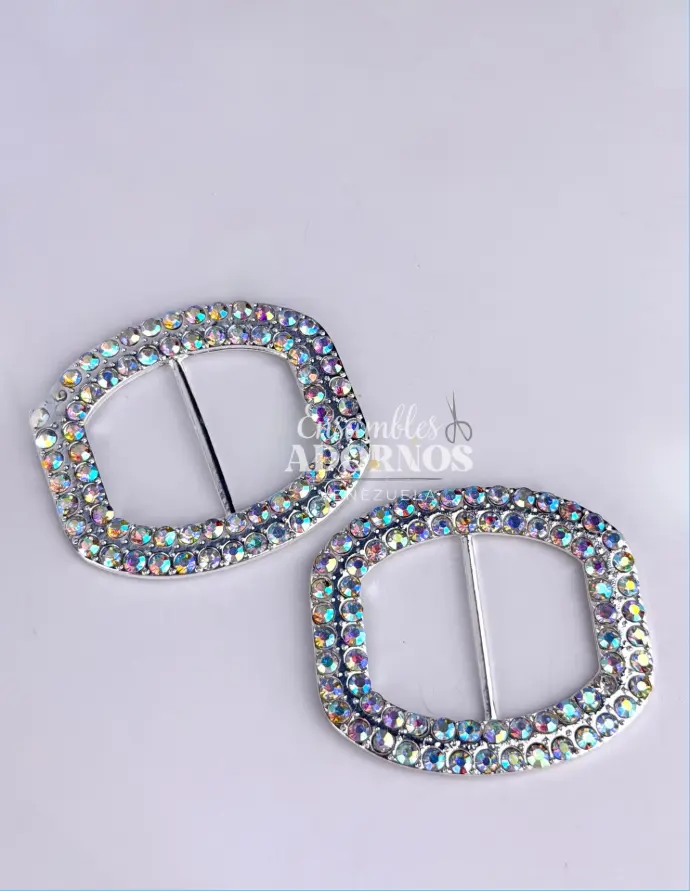 HEBILLA STRASS AB 4.8CMX4.2CM (PQT X 10 UND)