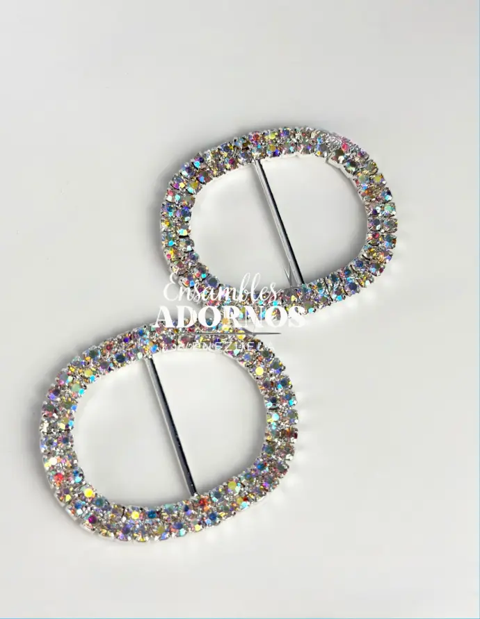 HEBILLA STRASS AB 4.3CMX3.6CM (PQT X 10 UND) 