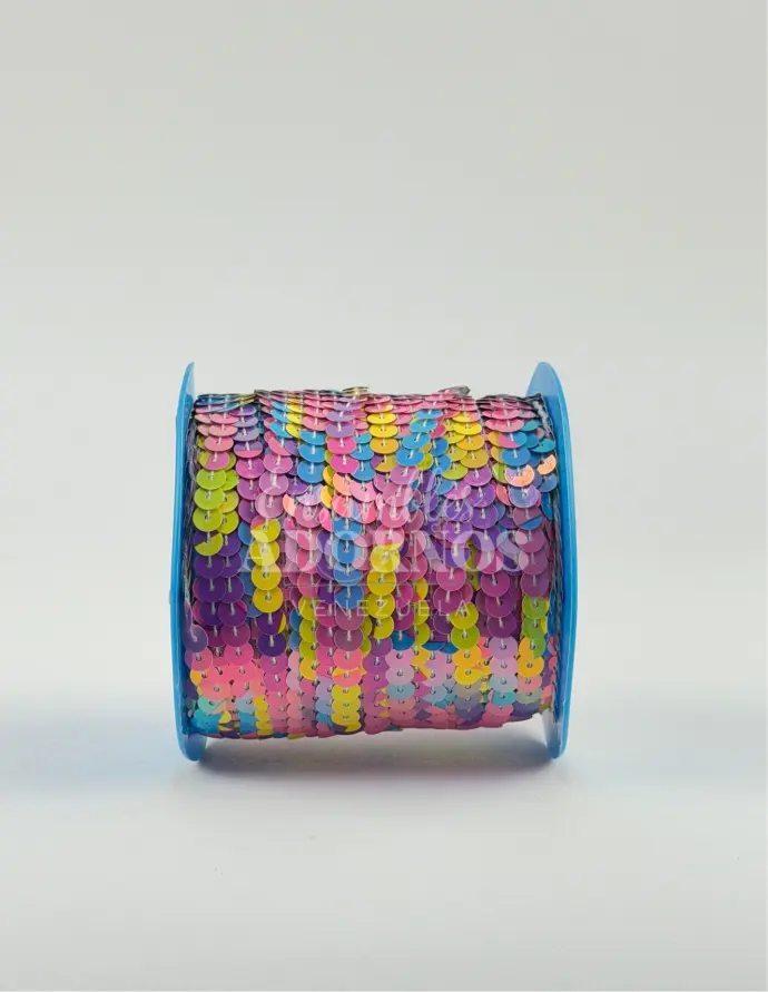 LENTEJUELA LISA MULTICOLOR 6MM (ROLLO X 100 YDS)