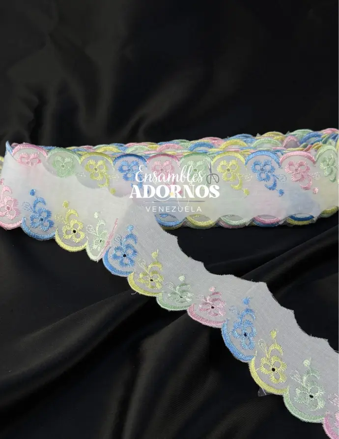 TIRA BORDADA (LETÍN) 5.0CM (PZA X 15 YDS)