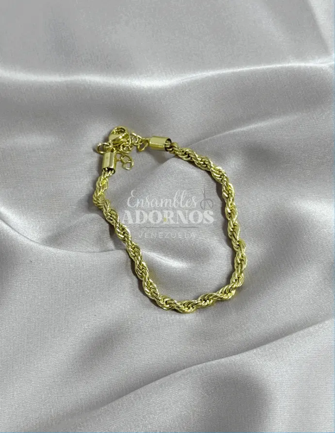 PULSERA LAZO LATON LARGO 15CM / ESPESOR 4MM (UNIDAD)