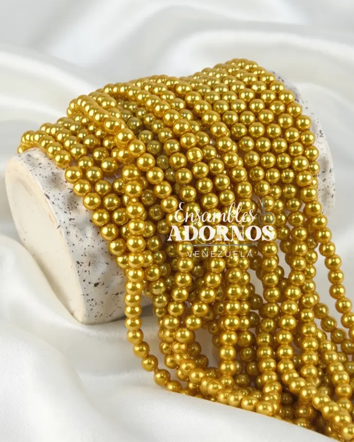 PERLA VIDRIO 6MM (MAZO X 10 SARTAS / SARTA X 145 UND)
