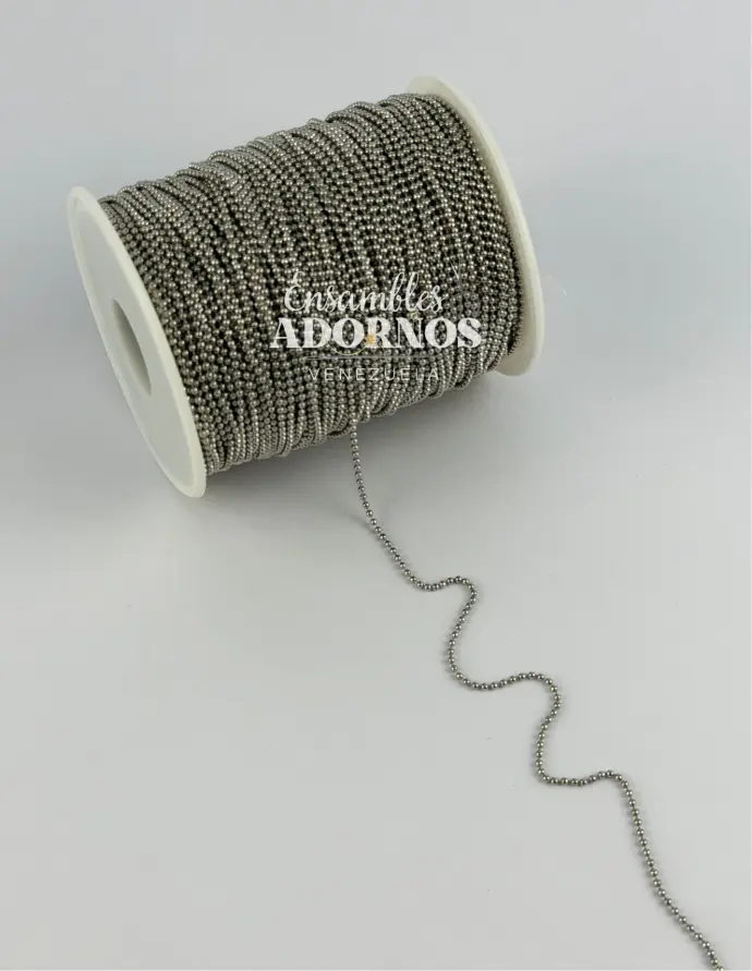 CADENA BOLITA HIERRO 1.5MM (ROLLO X 100 MTS)