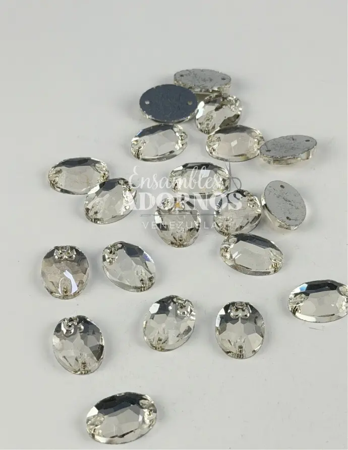 PIEDRA HILO VIDRIO OVALADA 13X18MM (PQT X 100 UND)