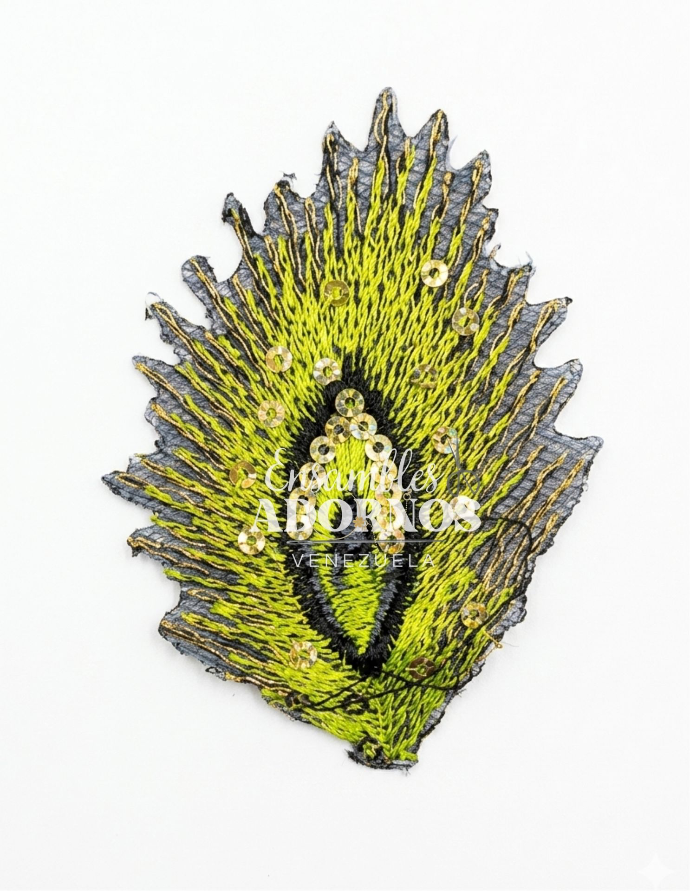 APLICACION CON PEGA PLUMA PAVO REAL 8X5CM (PQT X 20 UND)