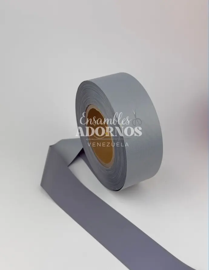 CINTA REFLECTIVA TELA GRIS AAA 5 CM (ROLLO X 100 MTS)