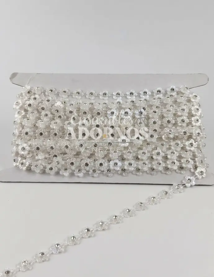 STRASS PLASTICO PERLADO 1.2CM (PZA X 10 YDS)