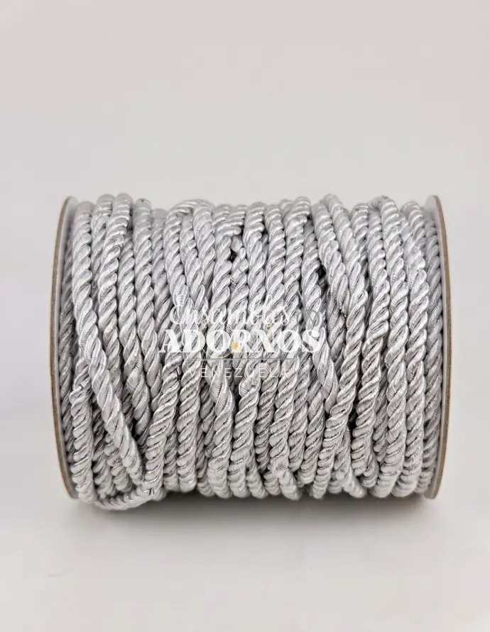 CORDON TRENZADO SEDA 5MM (ROLLO X 50 MTS)