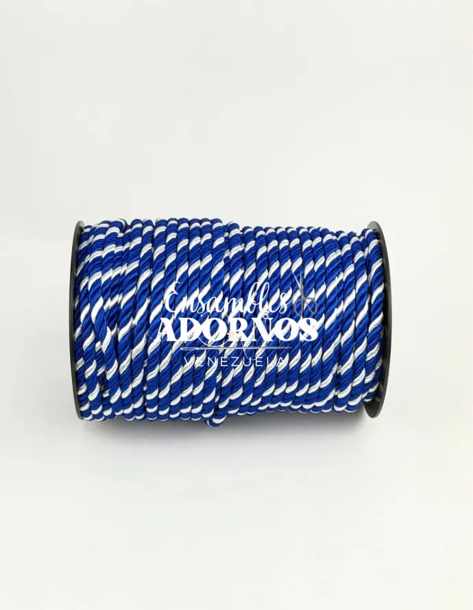CORDON TRENZADO SEDA COMBINADO 6MM (ROLLO X 50 YDS)