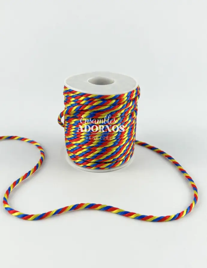 CORDON TRICOLOR 3MM (ROLLO X 25 MTS)