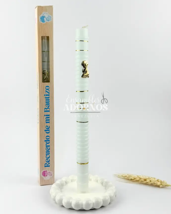 VELA DE BAUTIZO ANGEL DE RODILLAS (UNIDAD)
