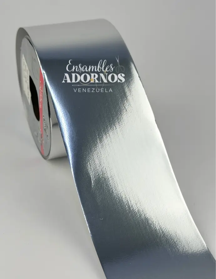 CINTA PAPEL METALIZADA 7.0CM (ROLLO X 25 YDS)