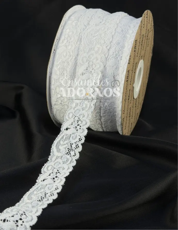 ENCAJE ELASTICO 3CM (ROLLO X 100 MTS)
