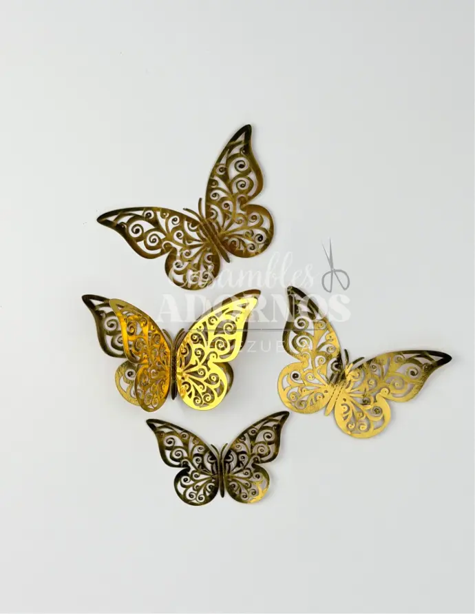  MARIPOSAS DECORATIVAS 8CM-10CM-12CM (PQT X 12UNID)