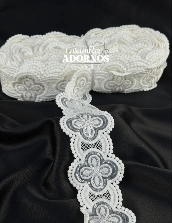 TORCHON (GUIPIUR) LENTEJUELA 6CM (PZA X 15 YDS)