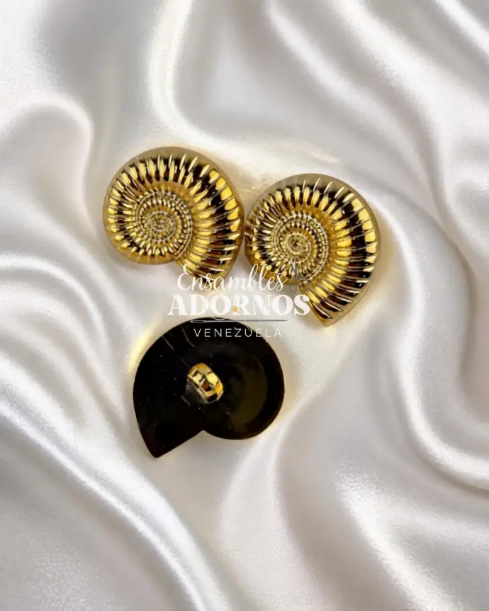 BOTON PATA METALIZADO FIGURA CARACOL 54L (PQT X 100UNID)