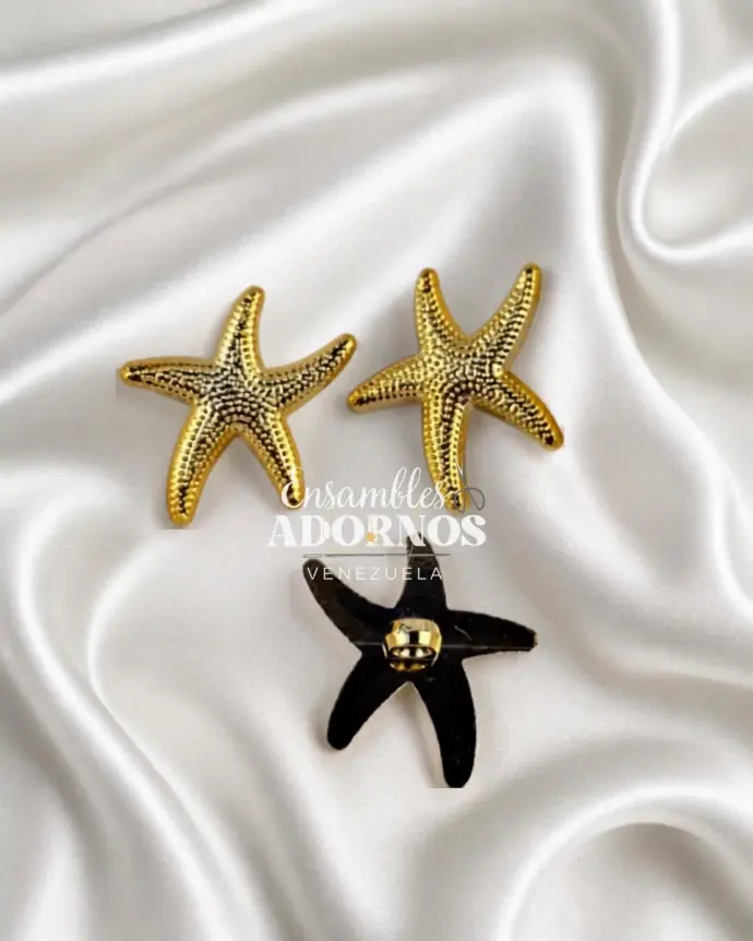 BOTON PATA METALIZADO FIGURA ESTRELLA MAR GRANULADA 54L (PQT X 100UNID)