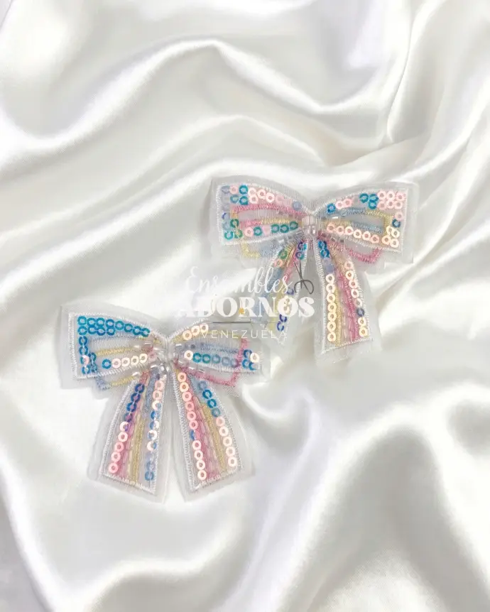 APLICACION INFANTIL TULL LENTEJUELA 6X6CM (PQT X 50UNID)