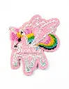 APLICACION CON PEGA UNICORNIO BRILLANTE 7X8.2CM (PQT X 20 UND)
