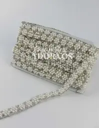 STRASS PERLA CON ADHESIVO 1.8CM (PIEZA X 10 YDS)