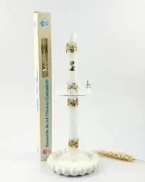 VELA DE COMUNION NIÑA DECORADA (UNIDAD)