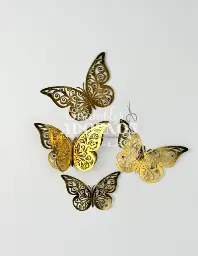 MARIPOSAS DECORATIVAS 8CM-10CM-12CM (PQT X 12UNID)